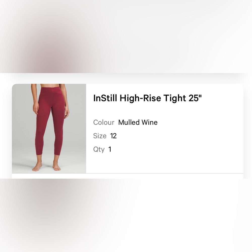 Lululemon size 12 instill legs mulled wine- dark pink color